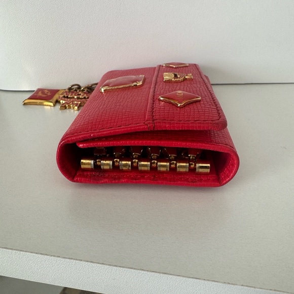 MCM Red 6 Ring Key Case Holder with charms and COA - Picture 7 of 12